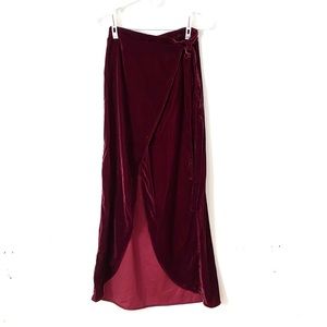Velvet wrap skirt